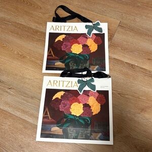 2 Aritzia shopping bag w/ bow tie